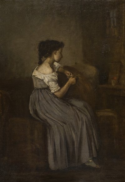 دراسة فتاة جالسة بواسطة David Jacobsen