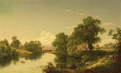 على Esopus Creek ، مقاطعة أولستر ، نيويورك ، 1859 بواسطة ديفيد جونسون