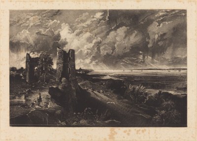 قلعة هادلي (طبق صغير) بواسطة David Lucas after John Constable