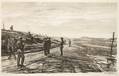 الاعتصام الليلي، رسم توضيحي من "الجبهة الغربية"، منشورات شركة كونتري لايف المحدودة بواسطة David Muirhead Bone
