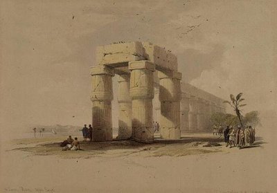 في الأقصر ، طيبة ، صعيد مصر ، من "مصر والنوبة" ، المجلد 1 (ليثو) بواسطة ديفيد روبرتس