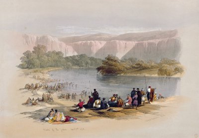 ضفاف الأردن ، الثاني من أبريل 1839 ، اللوحة 48 من المجلد الثاني من "الأرض المقدسة" ، التي نقشها لويس لويس (1806-85) حانة. 1843 بواسطة ديفيد روبرتس