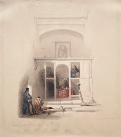 كنيسة إيليا على جبل حوريب 1839. بواسطة ديفيد روبرتس