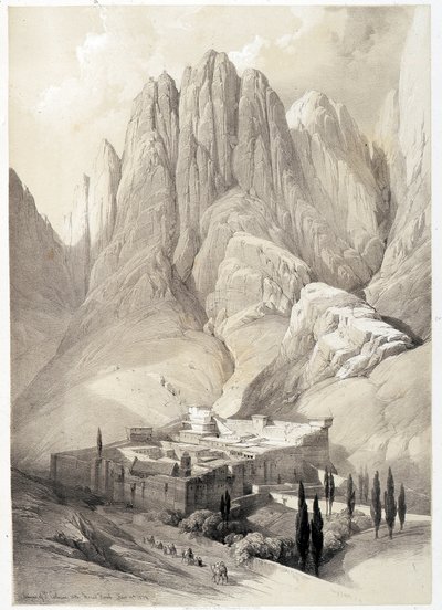 دير القديسة كاترين ، رسم 19/2/1839 في "الأرض المقدسة" ، لندن 1849. بواسطة ديفيد روبرتس