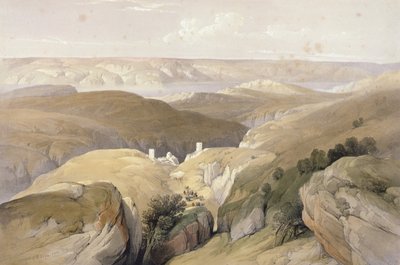 دير القديس سابا ، أبريل 1839 ، من المجلد الثاني للأرض المقدسة ؛ محفورة من قبل Louis Haghe (1806-85) نشر في لندن ، 1842 بواسطة ديفيد روبرتس