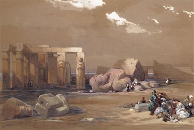 أجزاء من تمثال كبير في Memnonium ، طيبة ، 1838 بواسطة ديفيد روبرتس