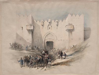 بوابة دمشق ، القدس ، 1839. بواسطة ديفيد روبرتس