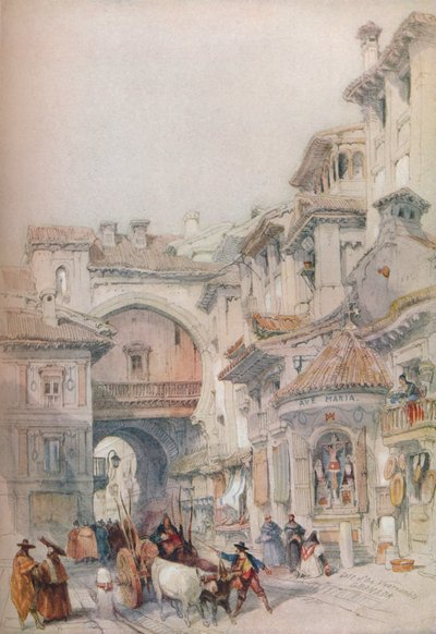 بوابة Vivarrambla ، غرناطة ، 1830s ، 1930. بواسطة ديفيد روبرتس