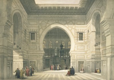 منظر داخلي لمسجد السلطان حسن ، القاهرة ، من مصر والنوبة ، المجلد 3 بواسطة ديفيد روبرتس