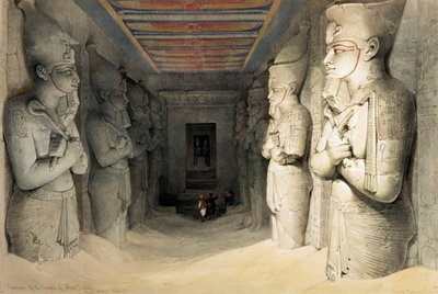 "داخل معبد أبو سمبل" ، النوبة ، مصر ، حوالي عام 1845 بواسطة ديفيد روبرتس