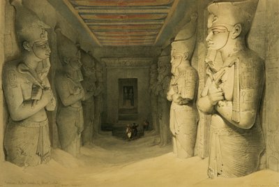 Interior of the Temple of Abu Simbel, from "Egypt and Nubia", Vol.1 (litho) بواسطة ديفيد روبرتس