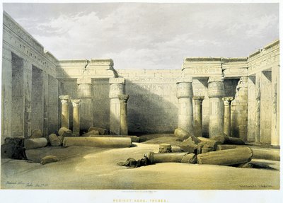 مدينة أبو (مدينة حبو) ، طيبة (طيبة) - في "الأرض المقدسة" ، لندن 1849 بواسطة ديفيد روبرتس
