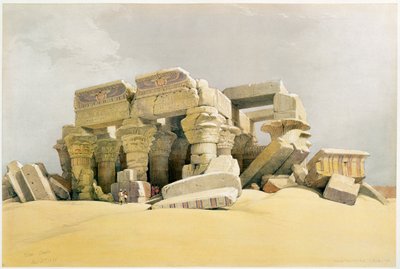 "أنقاض معبد كوم أمبو" ، مصر ، عام 1845 بواسطة ديفيد روبرتس