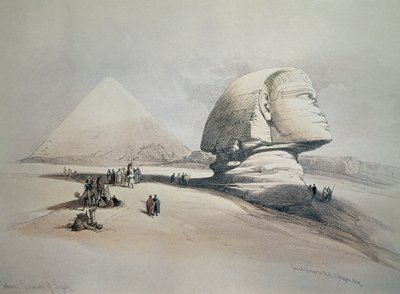 Sphynx في الجيزة. الطباعة الحجرية بواسطة ديفيد روبرتس