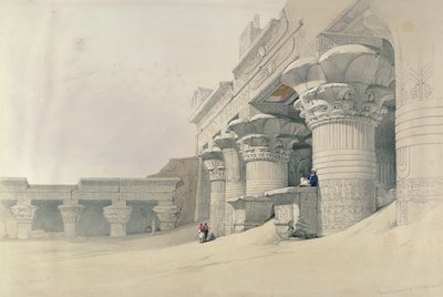 معبد حورس ، إدفو ، من "مصر والنوبة" ، نقش لويس هاغي (1806-1885) نشر في لندن ، 1838 بواسطة David Roberts