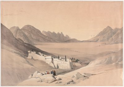 دير القديسة كاترين ، جبل سيناء ، نحو سهل المخيم ، 1839. بواسطة ديفيد روبرتس