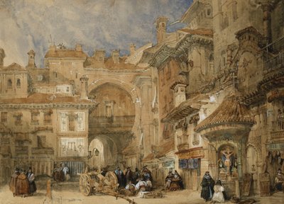 بوابة فيفا رامبلا ، غرناطة ، 1834 بواسطة ديفيد روبرتس