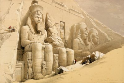 "المعبد الكبير لأبي سمبل ، النوبة" ، مصر ، حوالي عام 1845 بواسطة ديفيد روبرتس