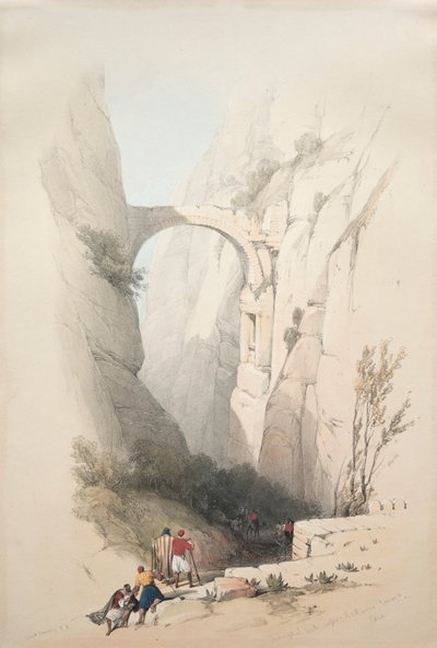 قوس النصر عبور الوادي المؤدي إلى البتراء ، 1839. بواسطة ديفيد روبرتس