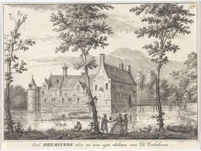 منظر لـ Old Heemstede Oud Heemstede 1607. بعد رسم حقيقي لـ D. Vinkeboons (العنوان على الكائن) بواسطة ديفيد فينكبونس (أنا)