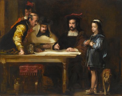 كريستوفر كولومبوس في دير لا رابيدا يشرح رحلته المقصودة ، 1834 بواسطة ديفيد ويلكي