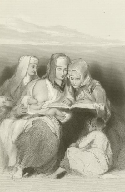 المرأة العبرية تقرأ الكتاب المقدس في القدس بواسطة ديفيد ويلكي