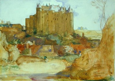 Luynes on the Loire (ألوان مائية فوق قلم رصاص على ورق) بواسطة ديفيد يونغ كاميرون