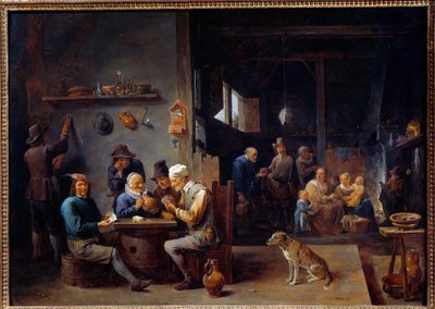 لعبة ورق في النزل بينتينغ فلام. بقلم ديفيد تينيرز الثاني الأصغر (1610-1690) 1645 صن. 0.62x0.87 م غرونوبل ، متحف الفنون الجميلة بواسطة ديفيد تينيرز الأصغر