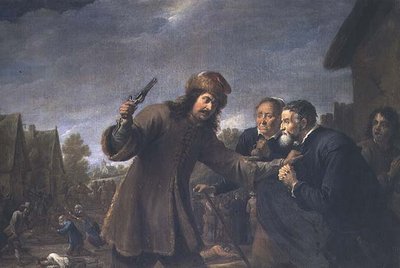 الهجوم على قرية ، 1648 بواسطة ديفيد تينيرز الأصغر
