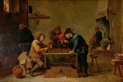 لاعبي الطاولة ، 1640-45 (زيت على خشب) بواسطة ديفيد تينيرز الأصغر