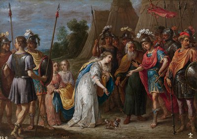 Eustathius يتوسط لصالح Armida (Armide) مع Godfrey of Bouillon (Godefroy de Bouillon بواسطة ديفيد تينيرز الأصغر