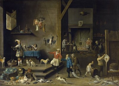 المطبخ - ديفيد تينيرز ، الأصغر (1610-1690). زيت على قماش بواسطة ديفيد تينيرز الأصغر