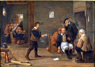رجال يسخنون أنفسهم أمام المدفأة في حانة صغيرة من تصميم David Teniers (1610 - 1690) ، متحف ديل كاستيلو. ميلان بواسطة ديفيد تينيرز الأصغر