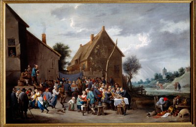 عرس القرية. لوحة منسوبة إلى David Teniers II dit Le Jeune (1610-1690) Ec. Flam. بواسطة ديفيد تينيرز الأصغر