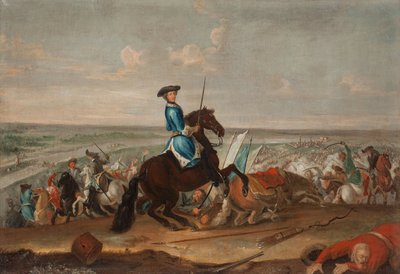 الملك تشارلز الثاني عشر (كارل من سويدي) (1682-1718) في معركة نارفا بواسطة ديفيد فون كرافت