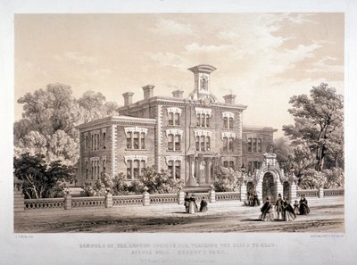 مدارس جمعية لندن لتعليم المكفوفين ، شارع أفينيو ، مارليبون ، لندن ، c1860. بواسطة يوم وابنه