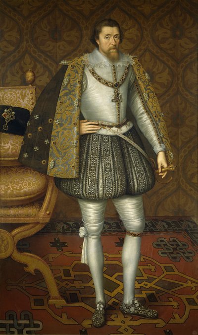 صورة للملك جيمس الأول ملك إنجلترا 1566-1625 ، ج. 1605 بواسطة دي كريتز