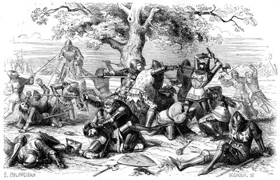 ثلاثون فارسًا فرنسيًا يحاربون الإنجليزية ، بريتاني ، فرنسا ، 1351 1882-1884 بواسطة دغوي