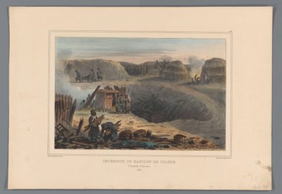 معقل عسكري بينين ، 1832 داخل حصن توليدو (العنوان على الكائن) رسومات مصنوعة من الحياة في حصار قلعة أنتويرب بواسطة Raffet (عنوان السلسلة على الكائن) بواسطة جيلوت فريرز