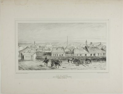 منظر لياسي مأخوذ من شرفة فندق سانت بطرسبرغ، مولدافيا، 19 يوليو 1837 بواسطة Denis-Auguste-Marie Raffet