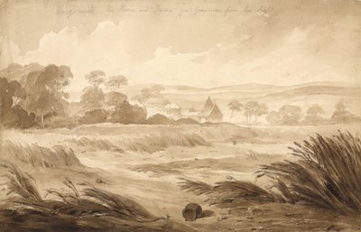 "No 1 Hougomont The House and farme du - Gourman from the Right" ، 1815 (مرحاض وقلم رصاص على ورق) بواسطة دينيس دايتون