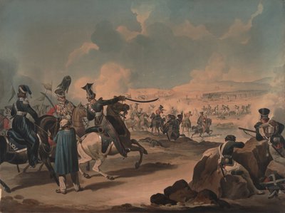 الفرسان الروس يهاجمون المشاة الفرنسية في بورودينو ، حوالي عام 1813 بواسطة دينيس دايتون