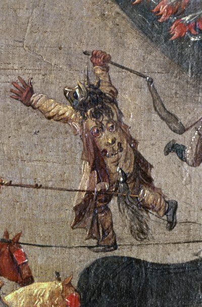انتصار Archduchess Isabella في Ommeganck في بروكسل في 31 مايو 1615 ، تفاصيل شخصية شيطان بالملابس ، 1615 بواسطة دينيس فان السلوت