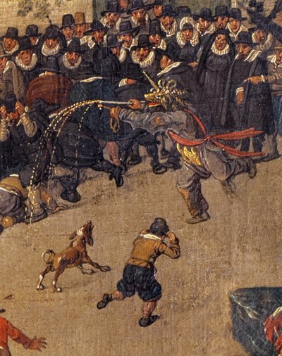 انتصار Archduchess Isabella في بروكسل Ommerganck في 31 مايو 1615 ، تفاصيل الحشد وشخصية بالملابس بواسطة دينيس فان السلوت