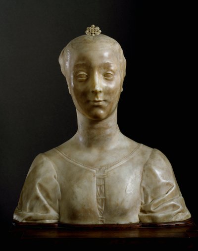 تمثال نصفي لسيدة شابة من الرخام من تصميم ديسيديريو دا سيتينيانو (حوالي 1430-1464) قاتمة 146 سم فلورنسا ، متحف بارجيلو الوطني بواسطة Desiderio da Settignano