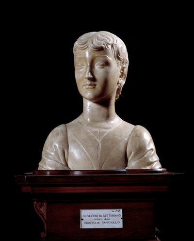 تمثال شاب من قبل Desiderio da Settignano (حوالي 1430-1464) 1450-1455 خافت 40x34.5 سم فلورنسا ، متحف بارجيلو الوطني بواسطة Desiderio da Settignano