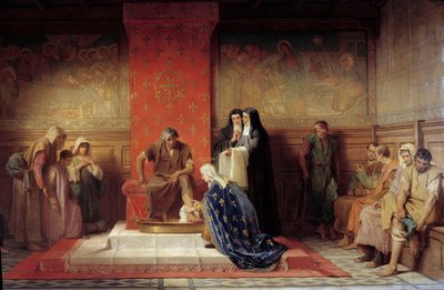 القديسة إليزابيث من فرنسا (أخت سانت لويس) تغسل أقدام الفقراء اللوحة بواسطة Desire Laugee (1823-1896) 1865 بواسطة رغبة فرانسوا لاوج