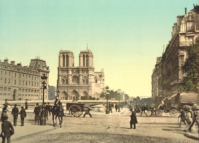 نوتردام وجسر سانت مايكل ، باريس ، فرنسا ، c.1900 بواسطة شركة ديترويت للنشر