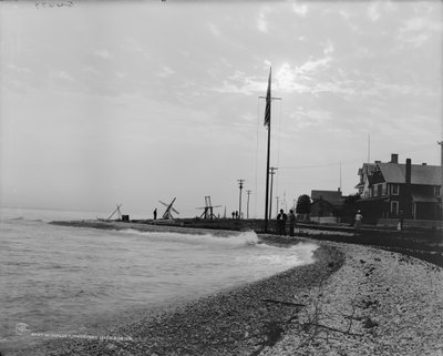 غروب الشمس ، جزيرة ماكيناك ، ميشيغان ، حوالي 1908 (صورة بالأبيض والأسود) بواسطة شركة ديترويت للنشر
