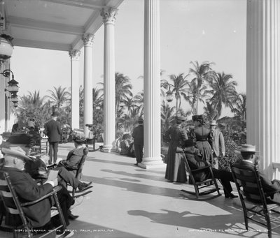 شرفة فندق رويال بالم ، ميامي ، فلوريدا ، c.1905 بواسطة شركة ديترويت للنشر